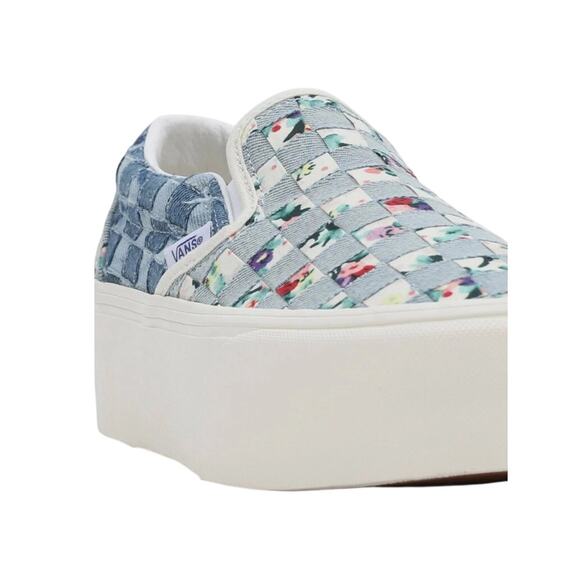 Women's Vans Classic Slip-On Stackfoam VN0A7Q5RB12 Quilted Denim Size 8.0 - Picture 8 of 8